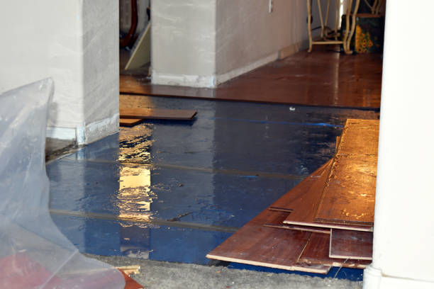 Professional Flood Damage Restoration technician working in Stockton, NJ